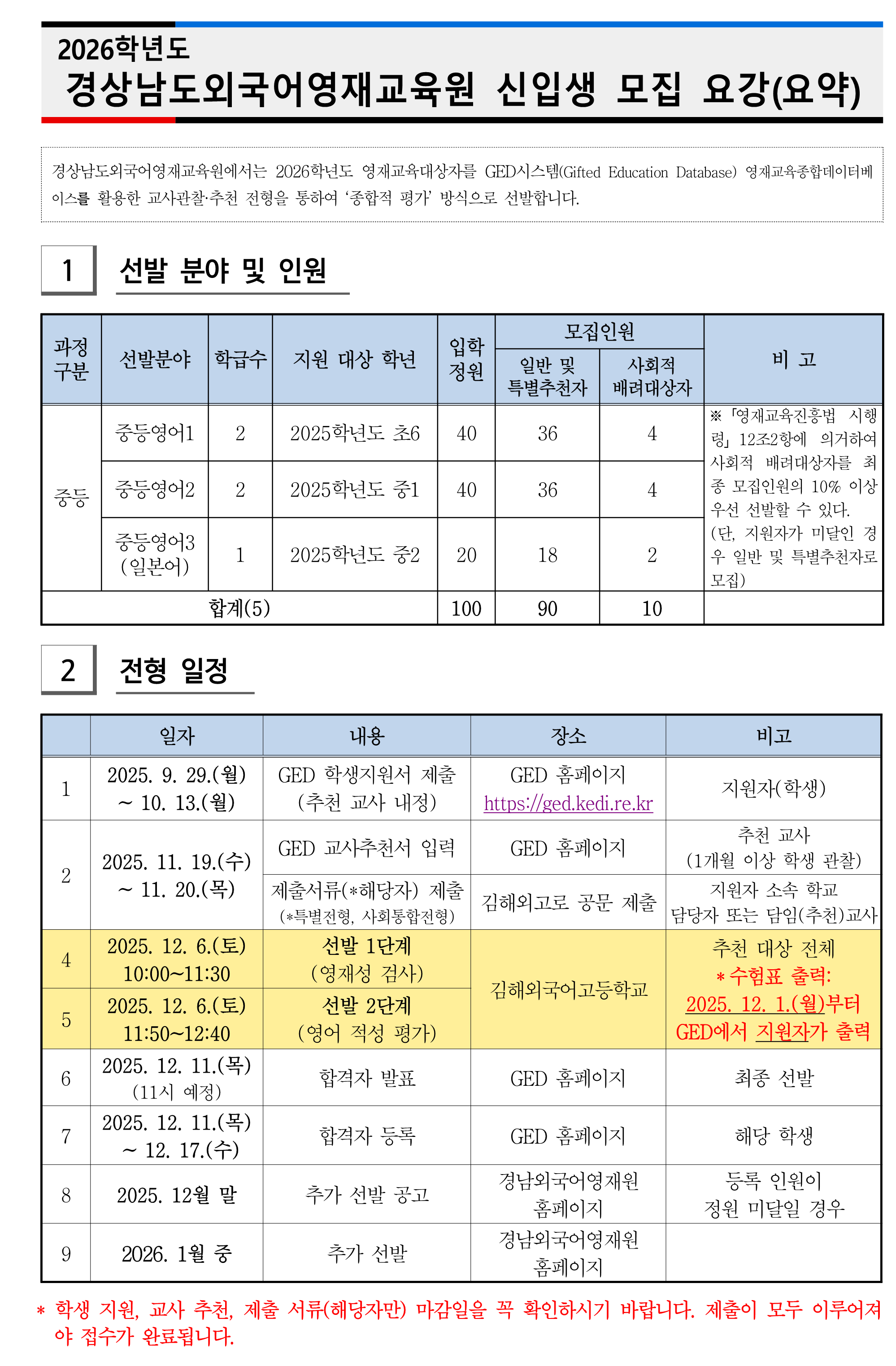 2026학년도 경남외국어영재교육원 신입생 모집 요강(요약).png